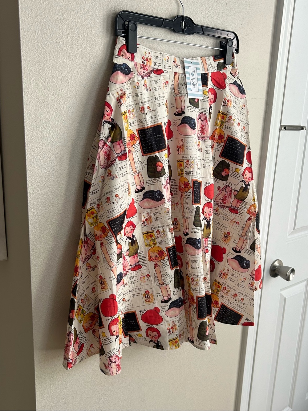NWT Tulip B Dolly Dingle Grace Drayton Novelty Paper Doll Print Full Skirt Sz M - Picture 2 of 8